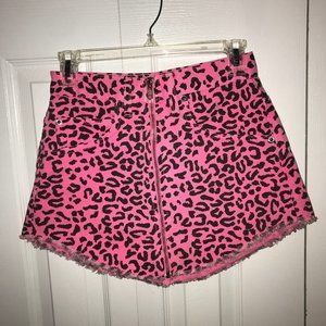 LF | Carmar Denim Pink and Black Cheetah Skirt
